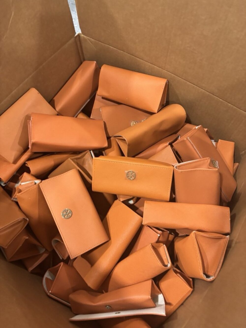 TORY BURCH ORANGE AUTHENTIC SUNGLASSES EYEGLASSES LEATHER CASE LOT X200